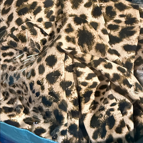 Calvin Klein Leopard Print Midi Dress 14 shirtdress office work - Picture 3 of 3